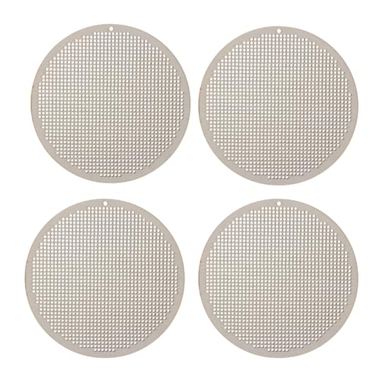 4" Round Cross Stitch Wood Canvas, 4ct. by Loops & Threads®